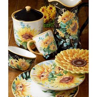 Certified International Sunflower Fields 16-Piece Seasonal Multicolored Earthenware Dinnerware Set (Service for 4) 89051rm