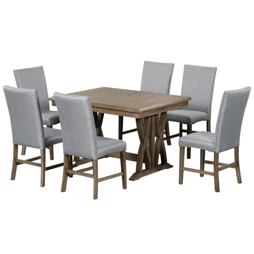 7 Piece Dining Table Set  Extendable Table with 12\