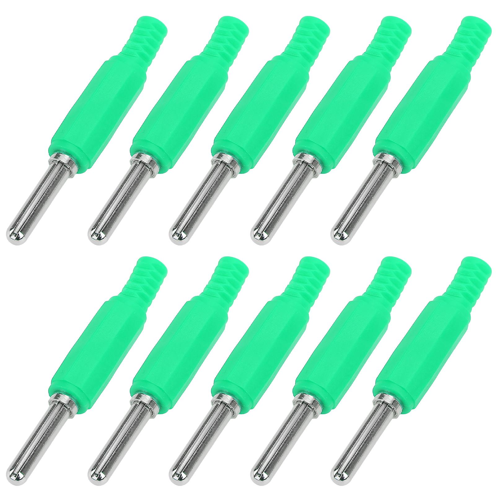 10pcs J.10023 4mm Banana Plug Professional Brass 4mm Male Banana Plug For Security Accessoriesgreen