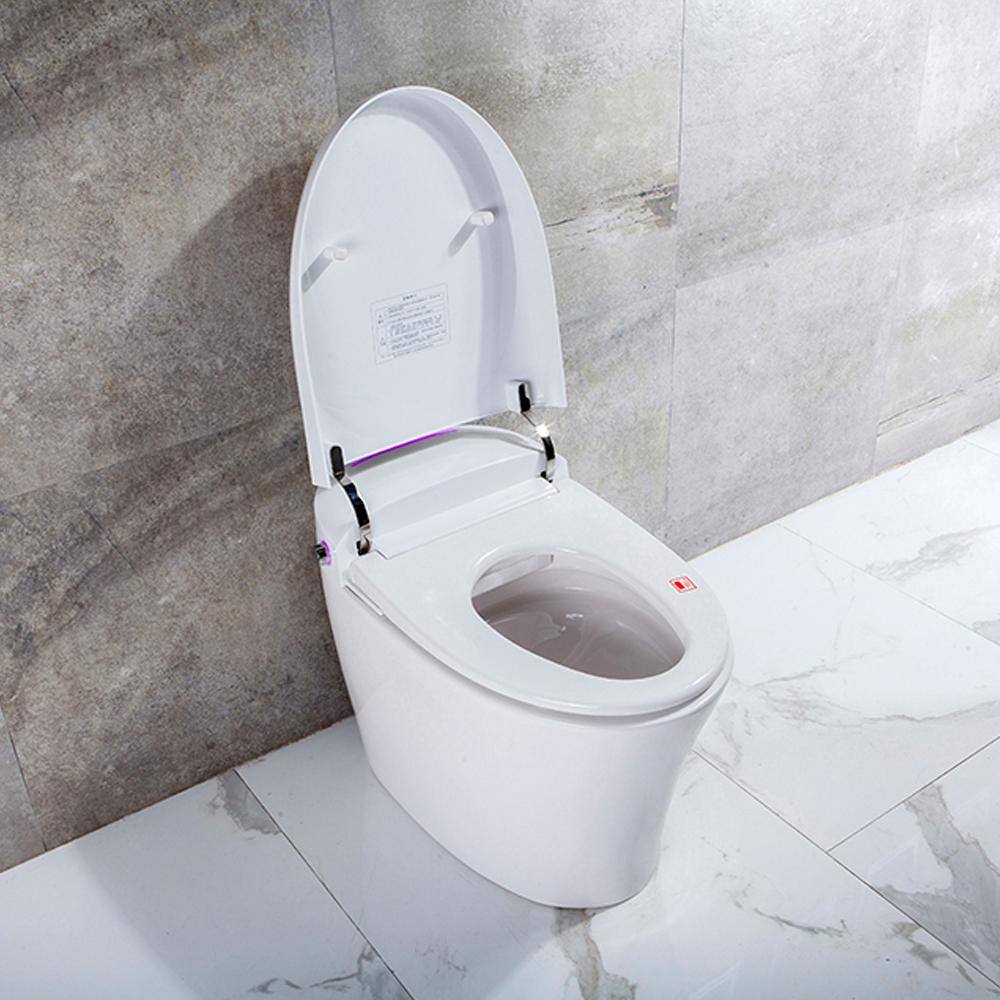 Transolid Rosemary 1-Piece 0.81.28 GPF Dual Flush Elongated Smart Toilet Bidet in White TL-5401-A