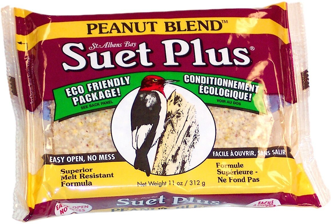 St. Albans Bay Suet Plus Peanut Blend Suet Wild Bird Food， case of 12