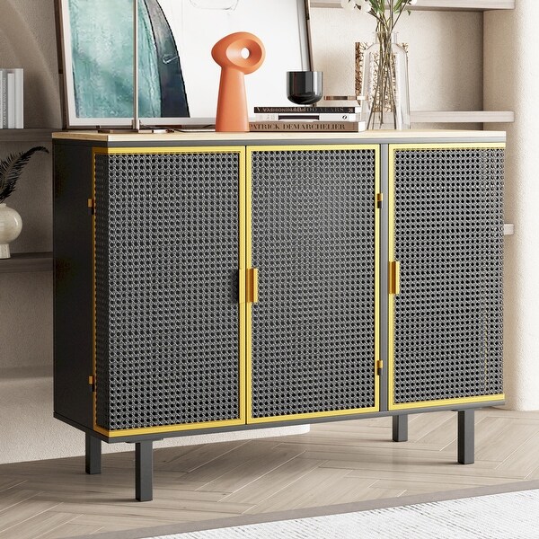 3 Doors Modern Sideboard， Freestanding Sideboard Storage Cabinet