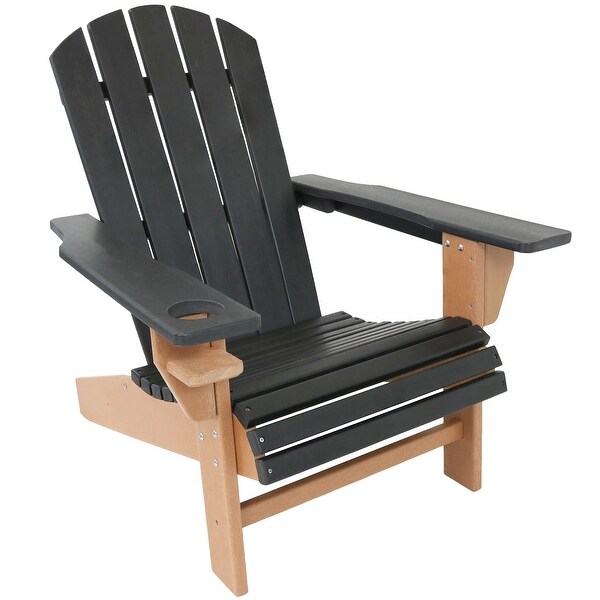 Sunnydaze AllWeather Outdoor Adirondack Chair with Drink Holder