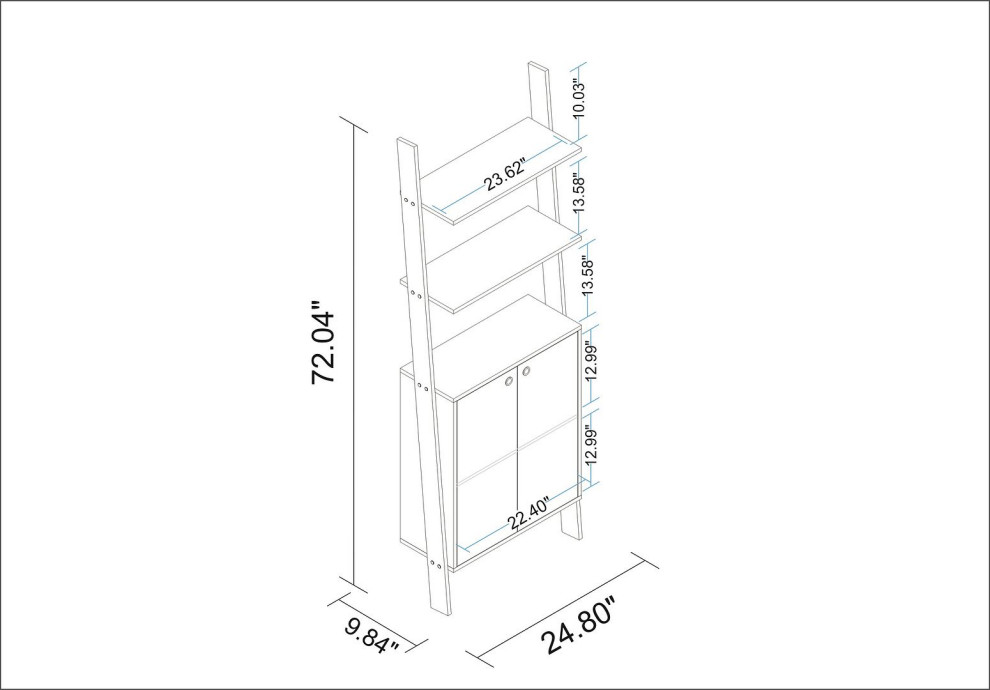 Manhattan Comfort Cooper Ladder Display Cabinet  2 Floating Shelves   Transitional   Bookcases   by Manhattan Comfort  Houzz