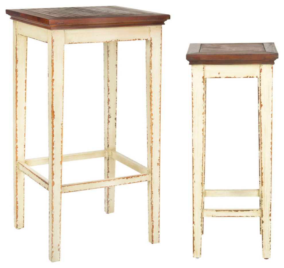 Jaxon Nesting Table  White/Brown   Farmhouse   Coffee Table Sets   by Rustic Home Furniture Deco  Houzz