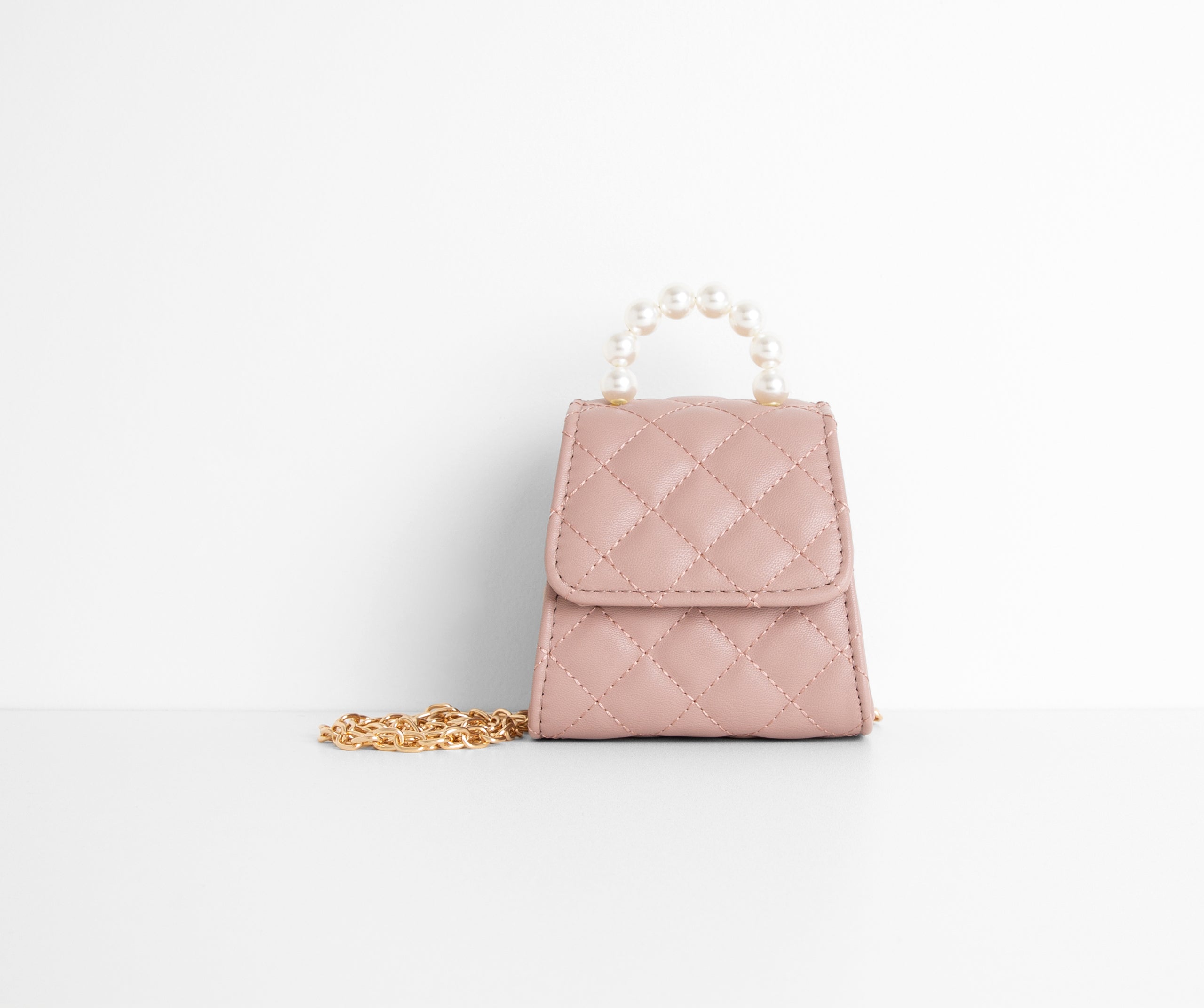 Fancy Babe Pearl Handle Mini Quilted Purse