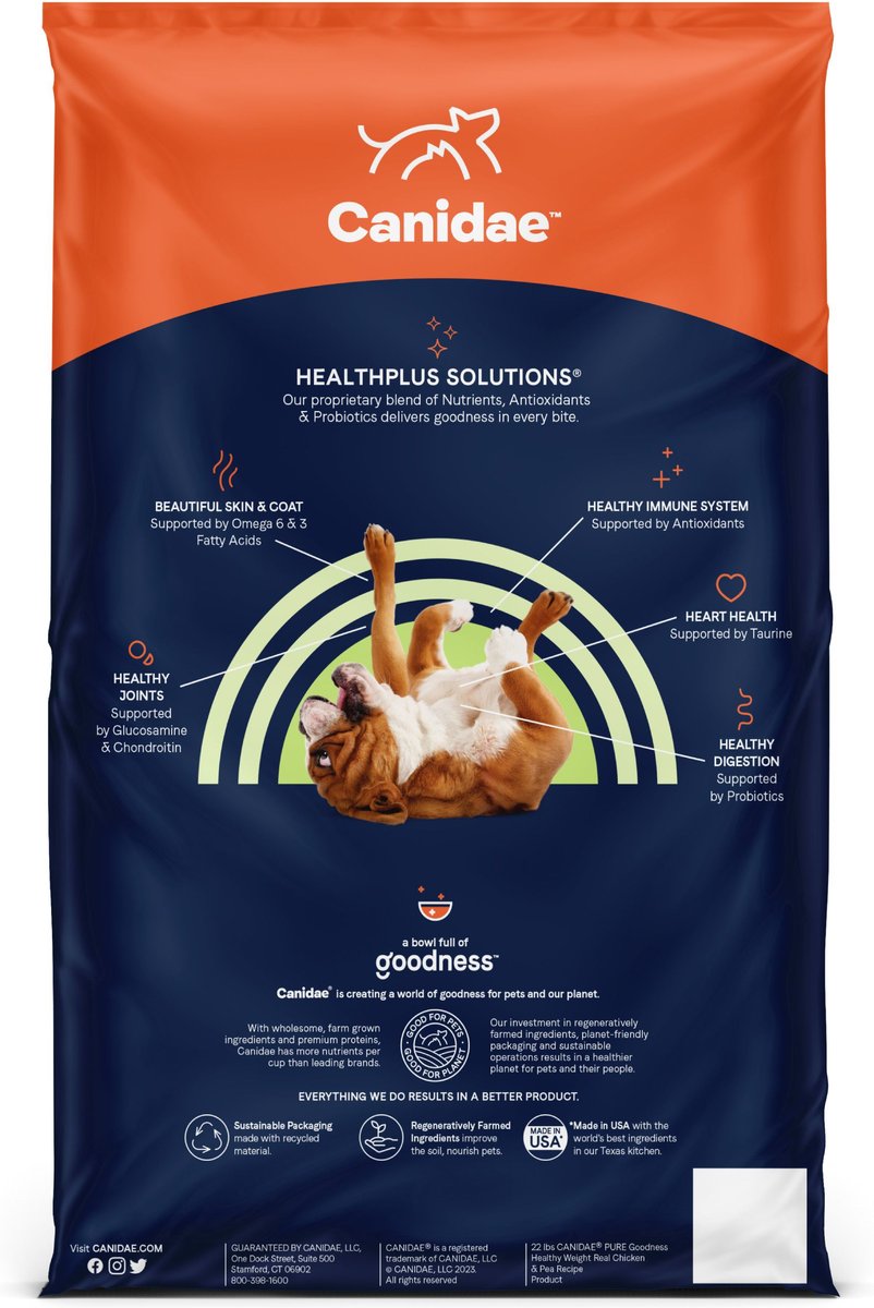 CANIDAE Pure Goodness Healthy Weight Chicken and Pea Recipe Dry Dog Food