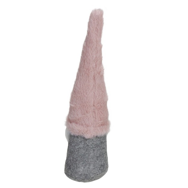 Pink And Gray Standing Gnome Christmas Decoration