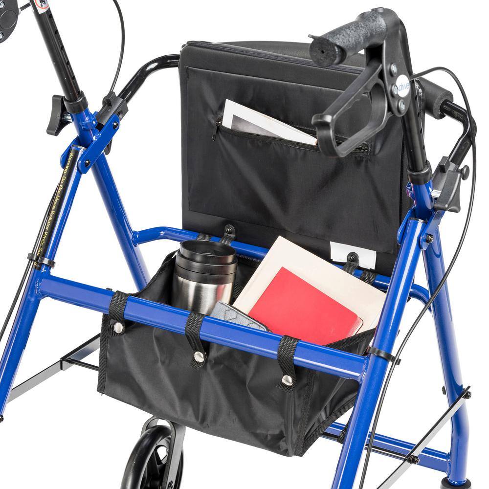 Drive Medical Adjustable Height Rollator Rolling Walker with 6 in. Wheels Blue rtl10261bl