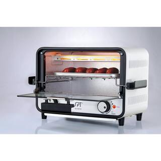 SPT Easy Grasp 800 W 2-Slice White Countertop Toaster Oven with Built-In Timer SO-0972W