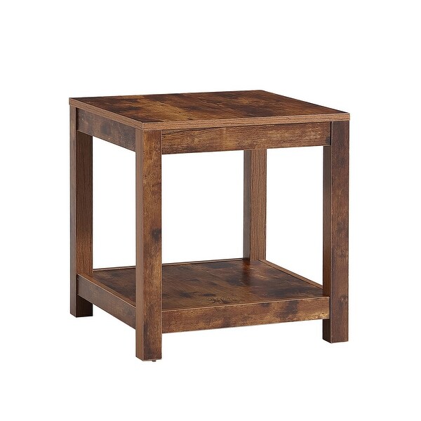 Side table ， 2-tier Small Space End Table with Storage Shelf