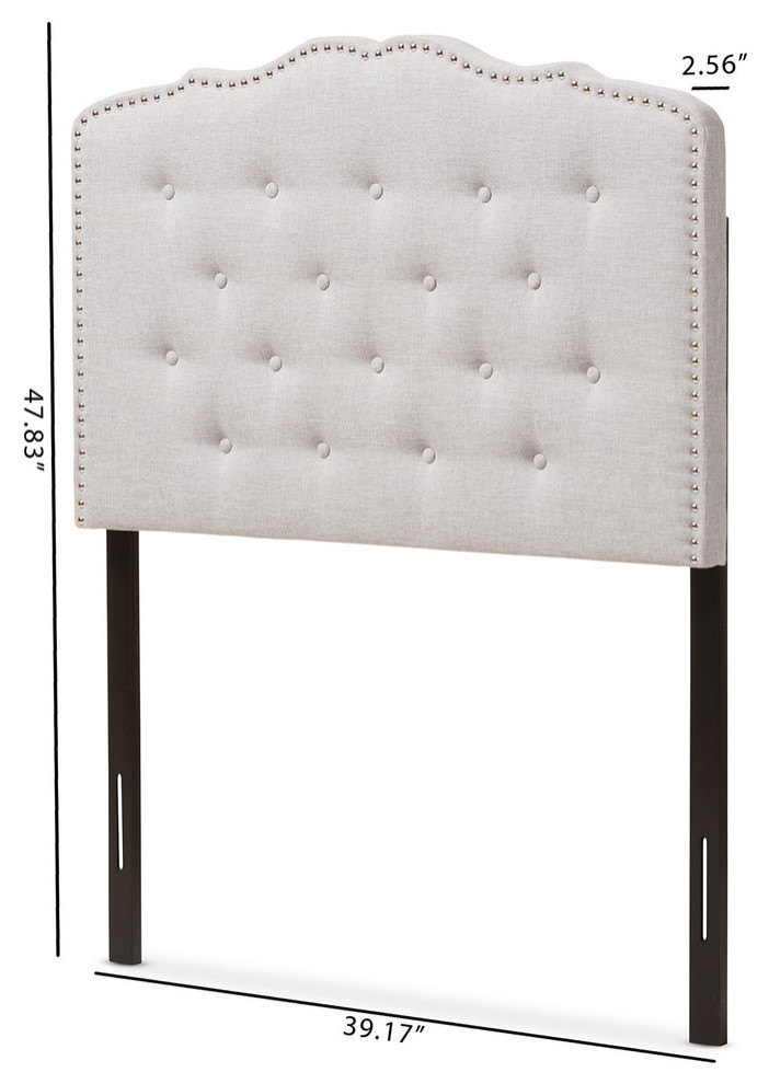 Lucy Dark Gray Fabric Twin Size Headboard   Transitional   Headboards   by Baxton Studio  Houzz