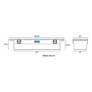 UWS 72 in. Matte Black Aluminum Secure Lock Tool Box with Low Profile (Heavy Packaging) EC10033