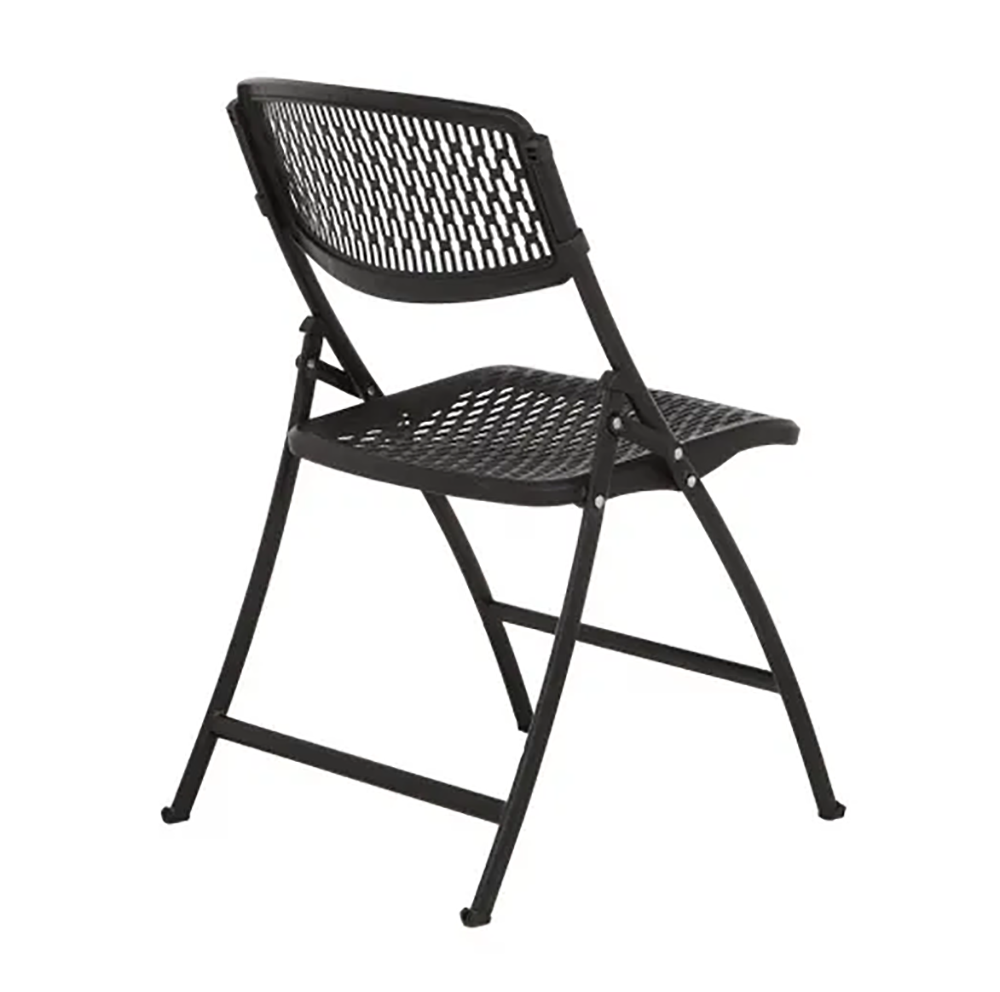 HDX Black Plastic Seat Outdoor Safe Folding Chair (Set of 4)