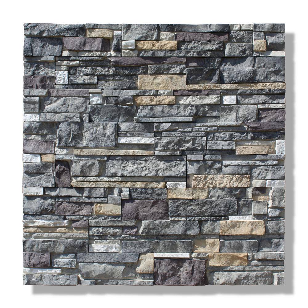 Silvermine Stone 6 in. x 24 in. Stone Veneer Ledgestone Flat Panel Marin Fog (Box of 8) MF-BL-XX-FL