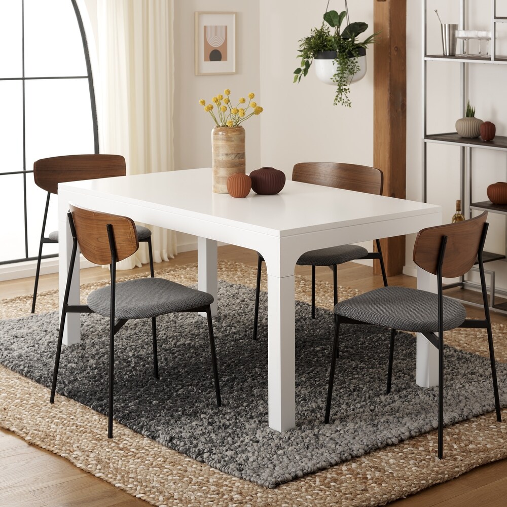 SAFAVIEH Gael White Rectangle Dining Table   60 in. W x 34 in. D x 30 in. H