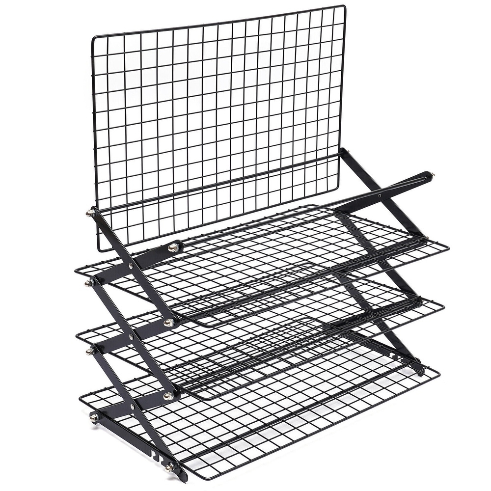 4 Tiers Collapsible Cooking Rib Rack for Grilling   Barbecuing