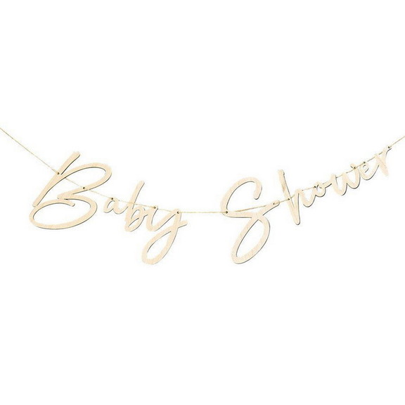 Ginger Ray 641772 Wooden Baby Shower Banner   NS