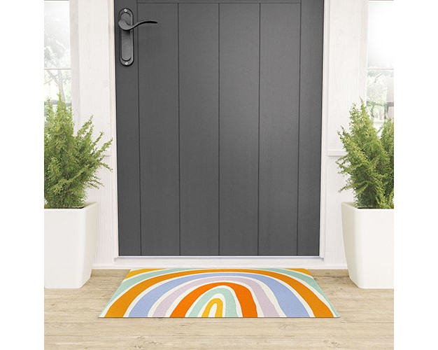 Lane And Lucia Mod Rainbow Looped Vinyl Welcome Mat Society6