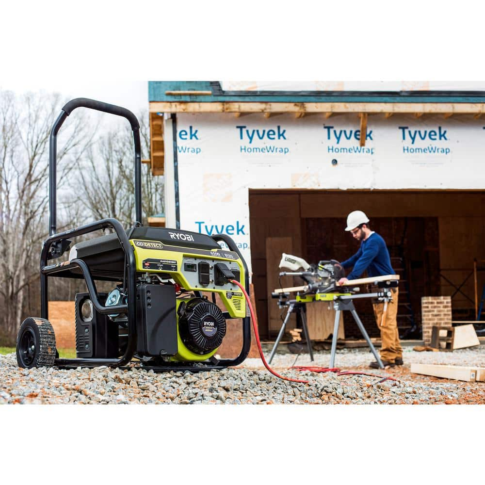 RYOBI 6,500-Watt Gasoline Powered Portable Generator with CO Shutdown Sensor RY906500S