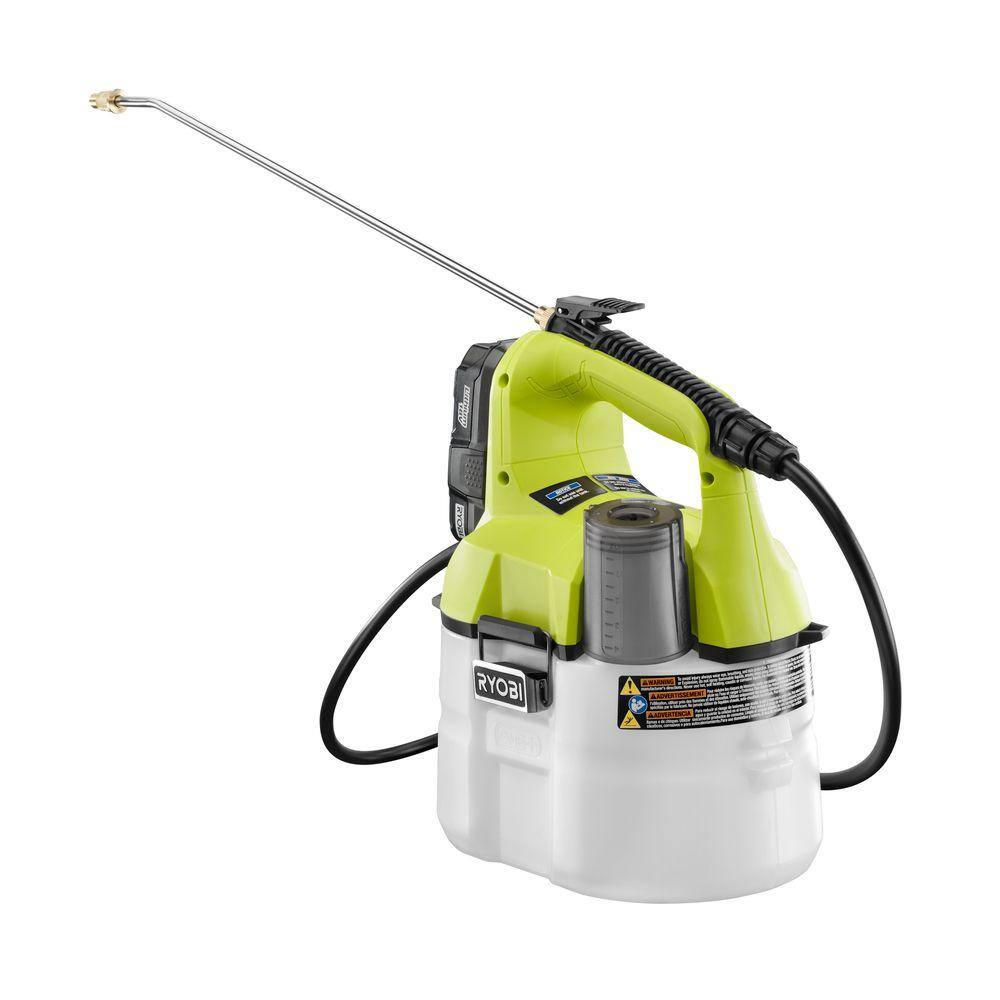 RYOBI ONE+ 18V Cordless Battery 1 Gal. Chemical Sprayer with Extra Accessory Tank 1.3 Ah Battery and Charger P2810-1GAL