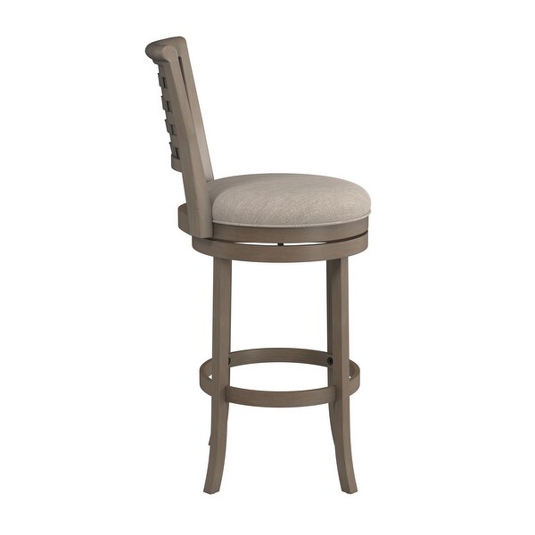 Hillsdale Furniture Thredson Wood Bar Height Swivel Stool， Gray - 43.5H x 21.75W x 23.75D; Seat Height: 30.5