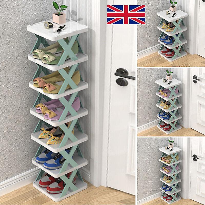 4/7tiers Diy Shoe Rack Narrow Stckable Free Standing Shoe Storage Tall Organizer W12584661