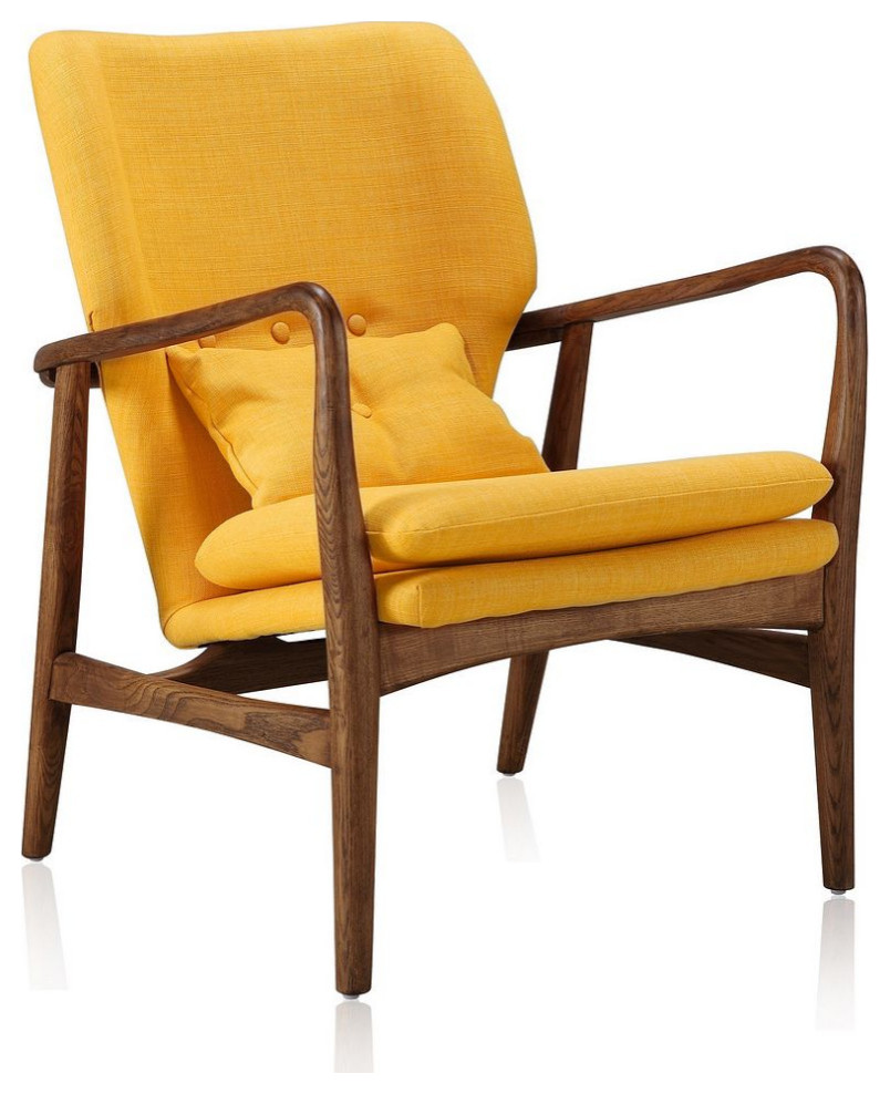 Manhattan Comfort Bradley Linen Weave Accent Chair   Midcentury   Armchairs And Accent Chairs   by Manhattan Comfort  Houzz