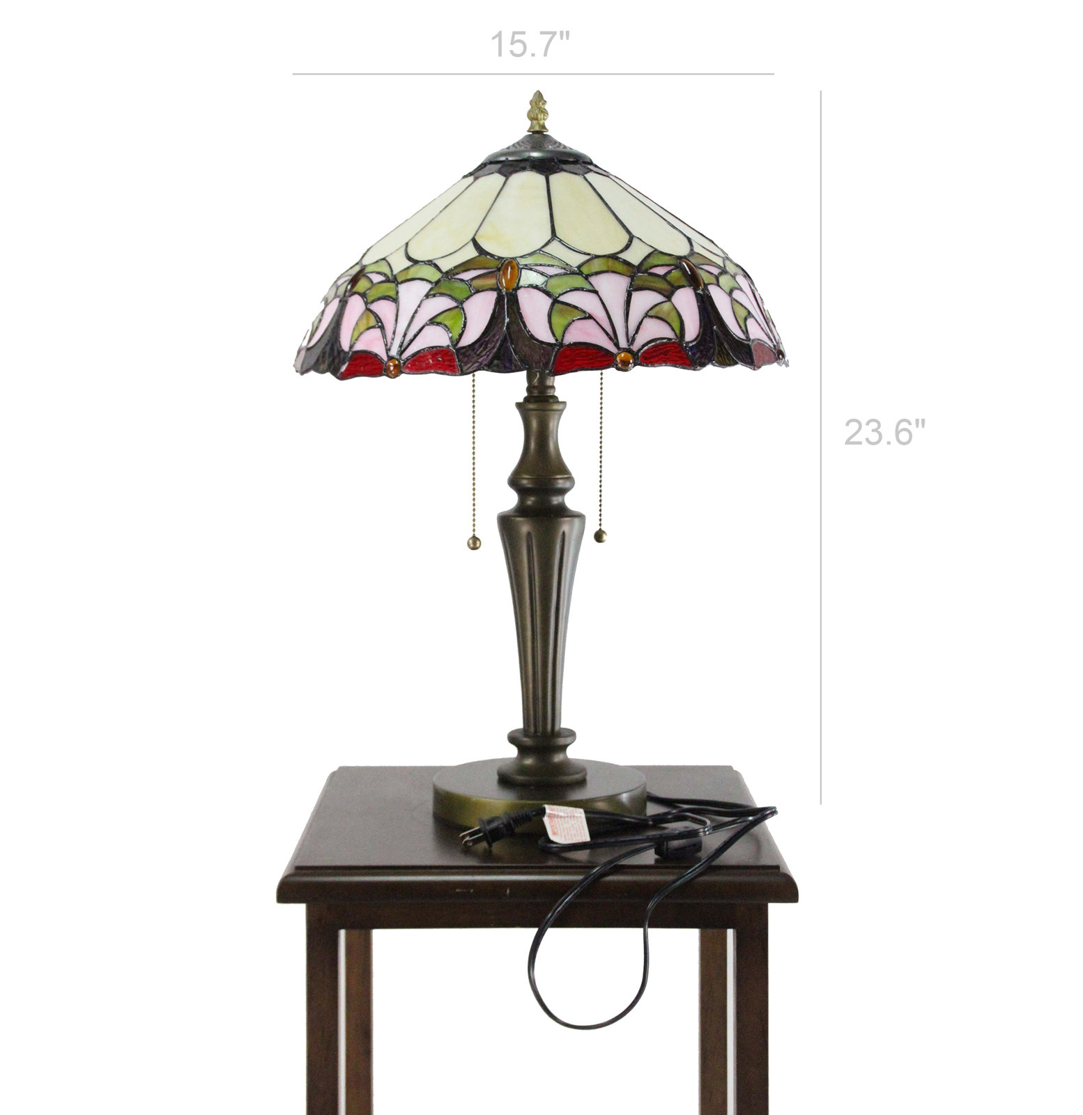  Style Elegant 2 Lights Desktop Lamp 16-Inch Shade15719