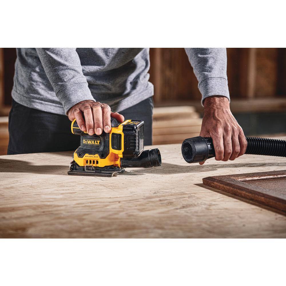 DEWALT DCW200P1 20-Volt MAX XR Cordless Brushless 1/4 Sheet Variable Speed Sander with (1) 20-Volt Battery 5.0Ah and Charger