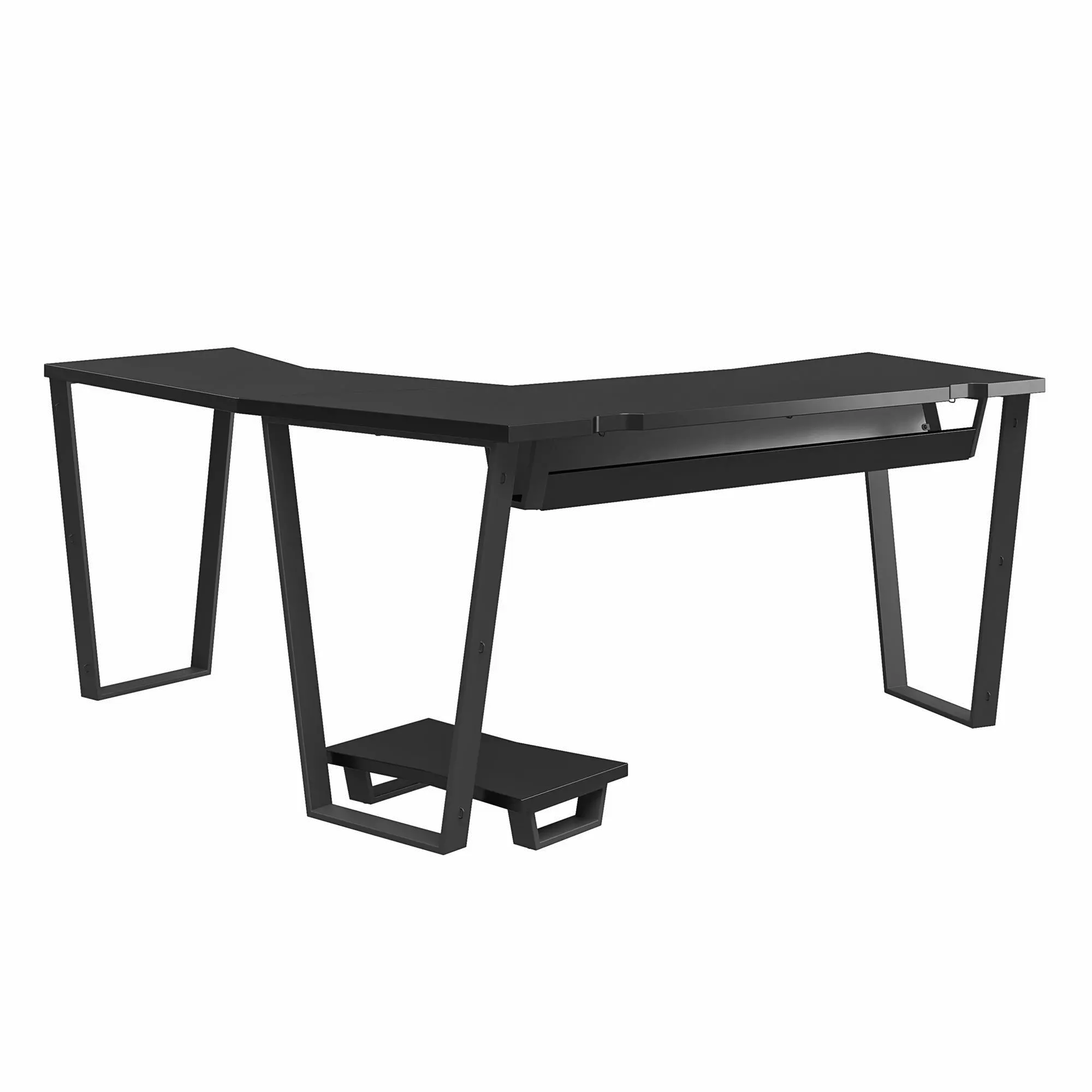 Genesis Contemporary Black Gaming L-Desk with CPU Stand