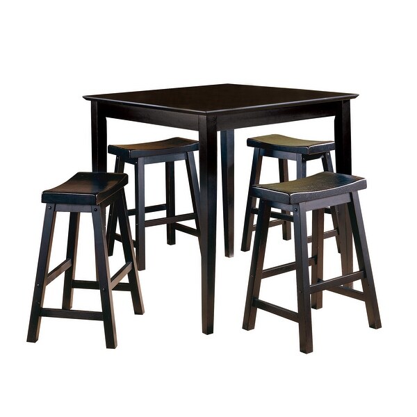 Casual Dining 29-inch Bar Height Stools 2pc Set Saddle Seat Solid Wood