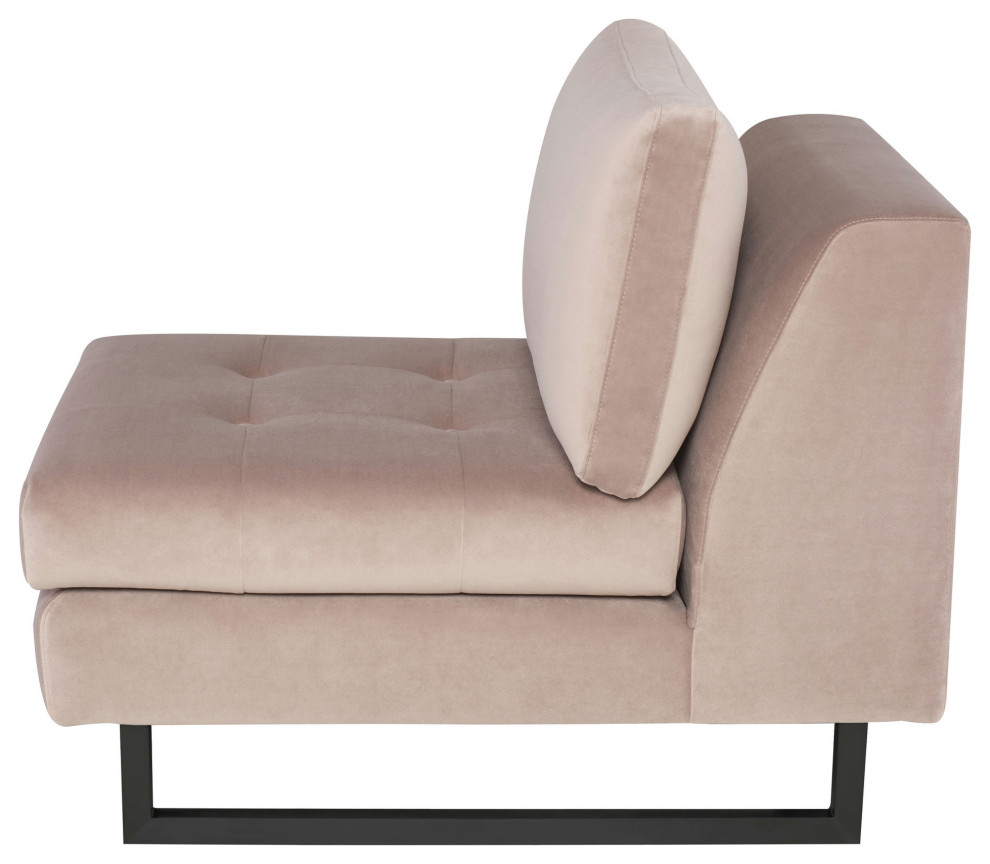 Janis Blush Fabric Armless Sofa Seat  Hgsc596   Transitional   Armchairs And Accent Chairs   by Kolibri Decor  Houzz