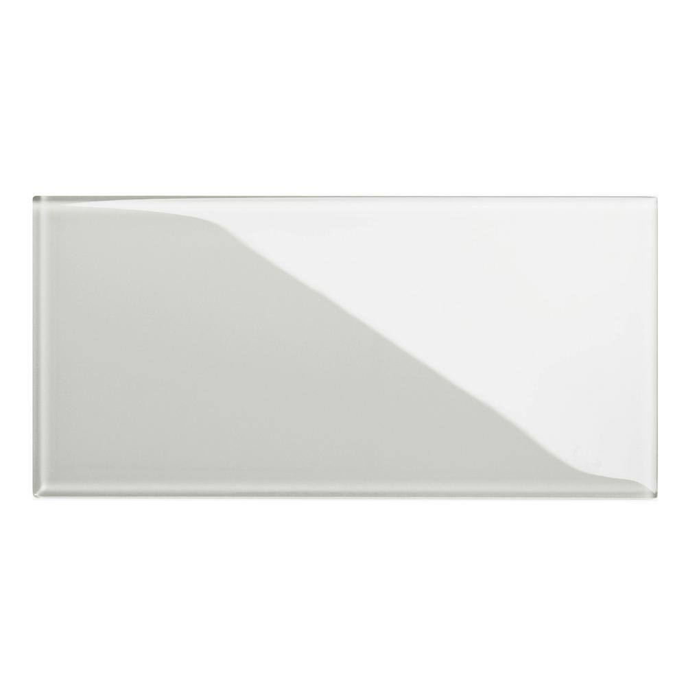 Giorbello Light Gray 3 in. x 6 in. x 8 mm Glass Subway Tile (5 sq. ft.case) G5937