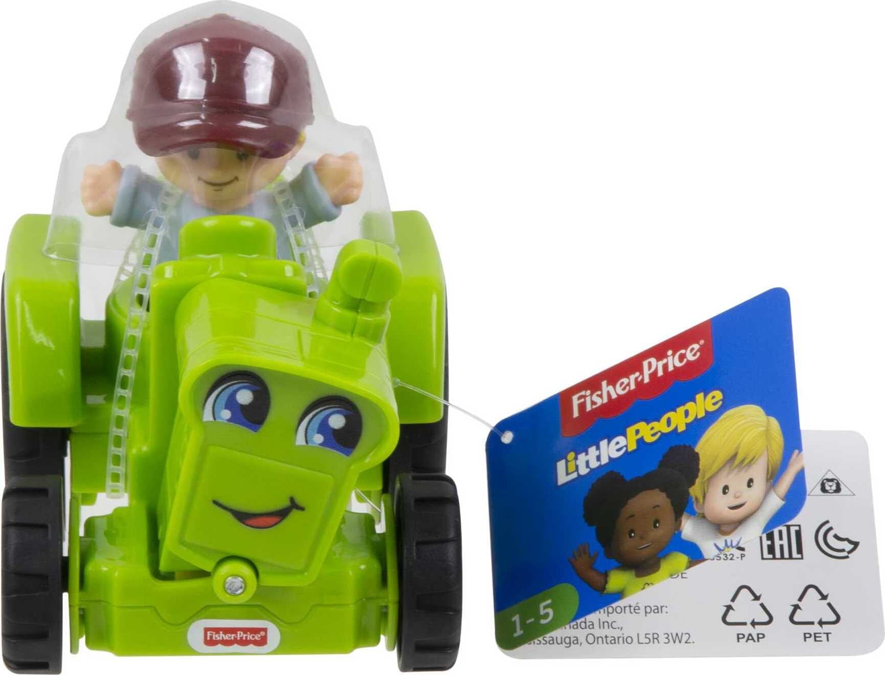 Fisher-Price Little People Helpful Harvester Tractor Vehicle and Farmer Figure for Toddlers