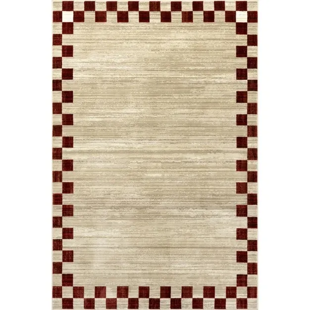 Checked Border Rug