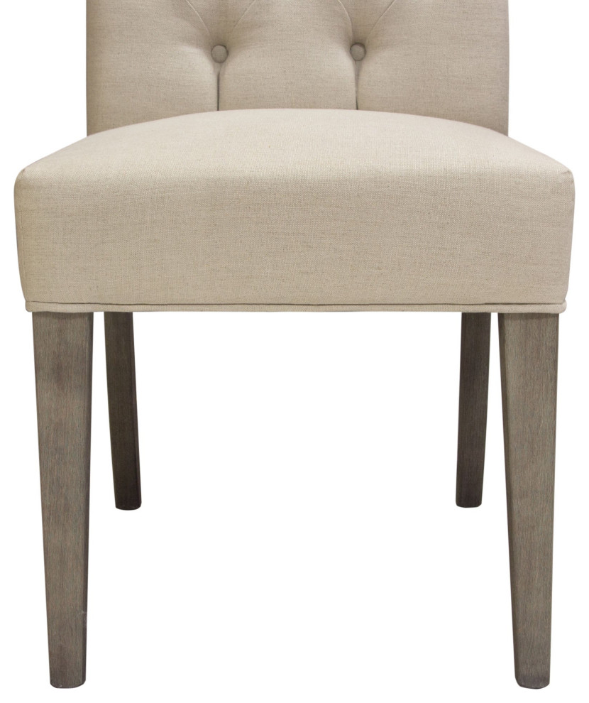 Napa 2 Dining Side Chairs  Sand Linen Fabric   Transitional   Dining Chairs   by AMOC  Houzz