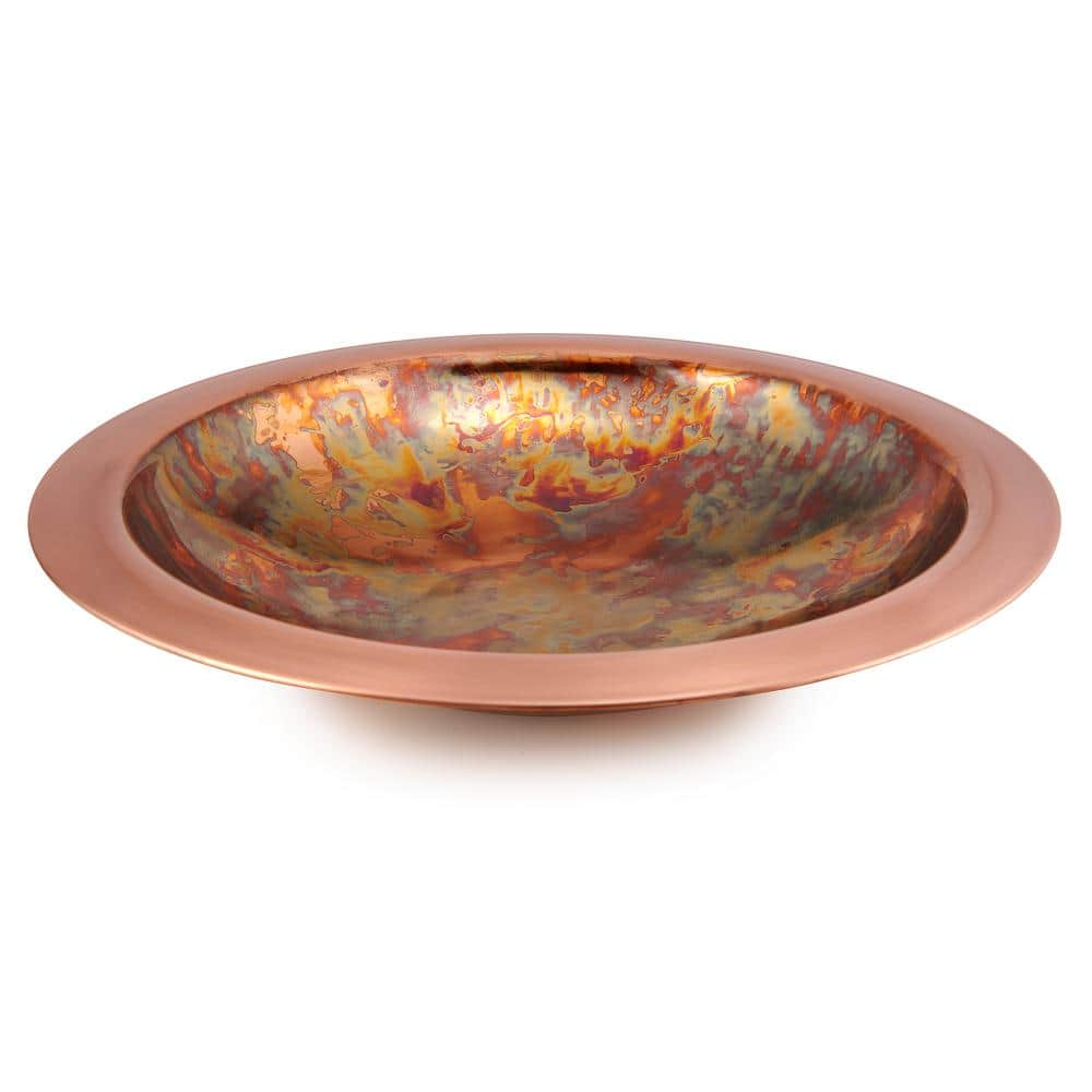 Good Directions Pure Copper Birdbath， Featuring a Hand-Applied Fired Finish and a Multi-Pronged Garden Pole BBG-3