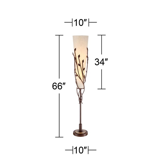 Tall Oil Rubbed Bronze Vine Linen Tapering Cone Shade For Living Room Bedroom House Home