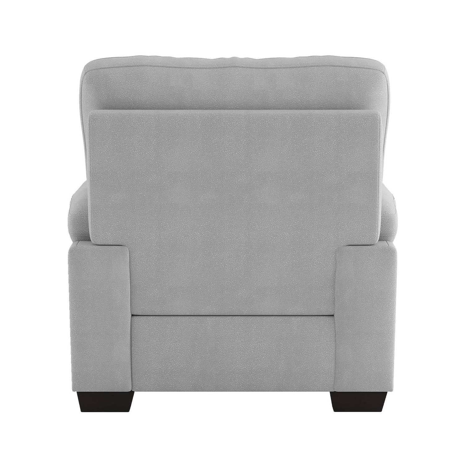 Lexicon Accent Chair， Exposed Feet With Faux Wood Finish - Gray