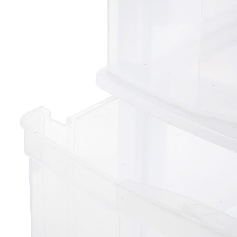 Gracious Living Resin Clear 4 Drawer Storage Chest System with Casters， White