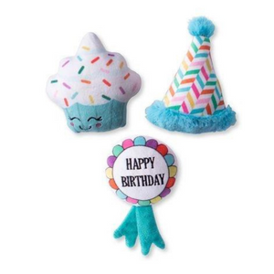 Pet Shop by Fringe Studio Happy Bark-Day Day Mini 3 Piece Set Dog Toy