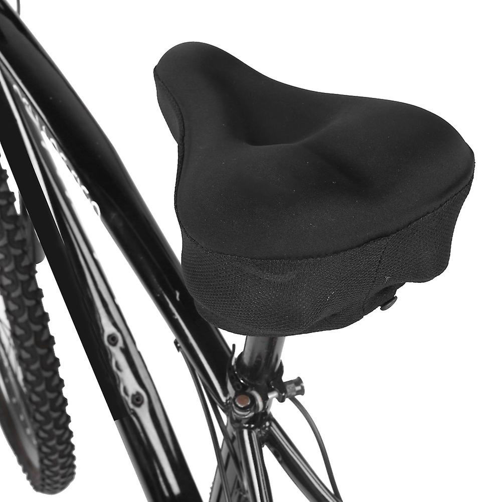 Bike Bicycle Silica Gel Pad Cushion Cover Mountain Bike Saddle Cover With Notch Riding Equipmentblack