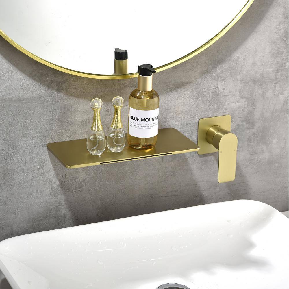 Nestfair Single-Handle Wall Mounted Bathroom Faucet in Brushed Gold SMD2415G