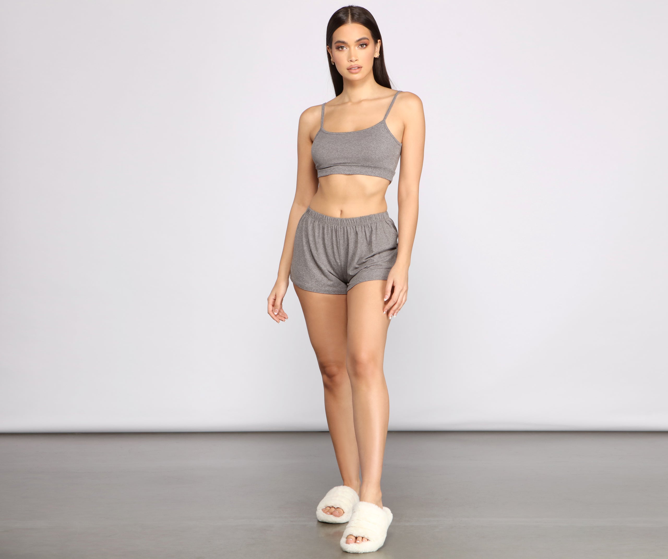 Catching Cozy Vibes Cropped Pajama Tank