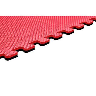 Norsk BlackRed 24 in. x 24 in. x 0.51 in. Foam Reversible Interlocking Floor Mat (6-Pack) 240451