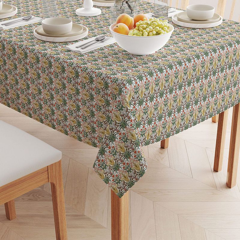 Square Tablecloth， 100% Cotton， 52x52， Floral 109