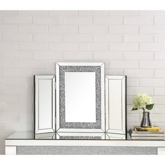 Acme Noralie Accent Decor  Mirrored   Faux Diamond...