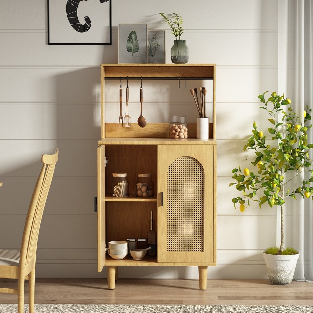 JASIWAY Rattan Storage Cabinet Buffet Cabinet Sideboard