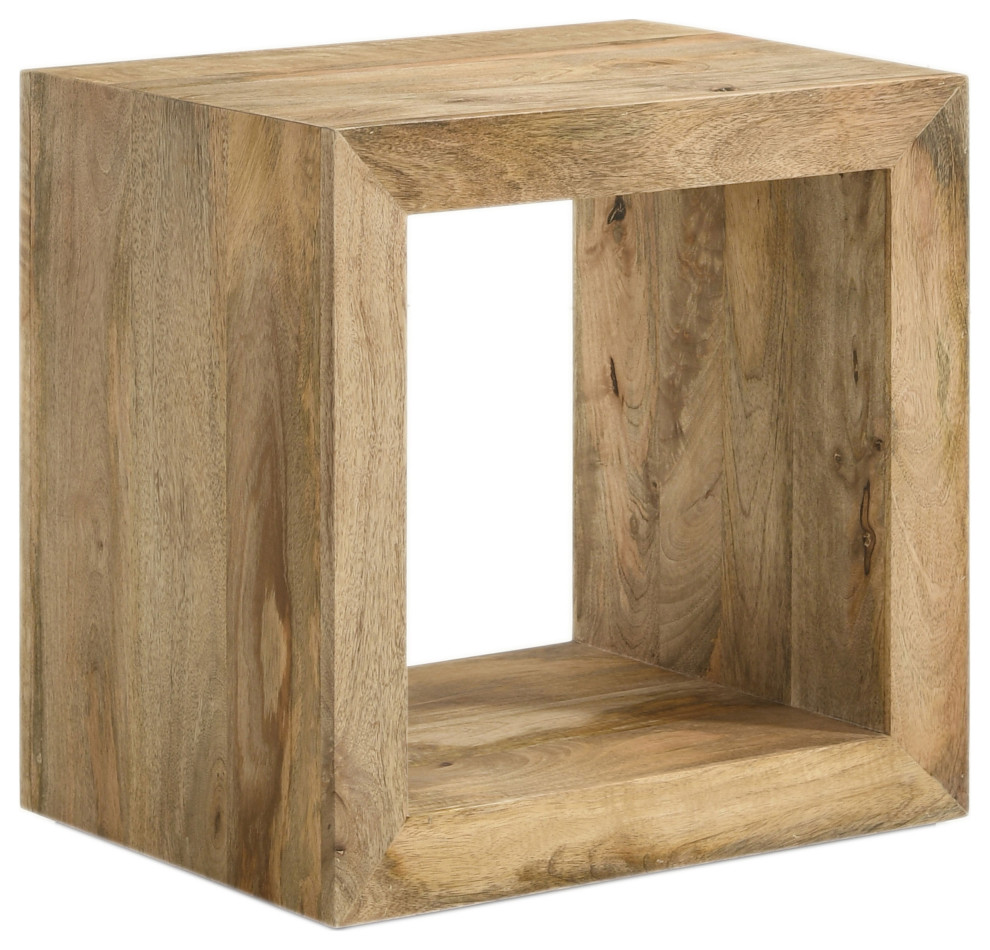 Benton Rectangular Solid Wood End Table Natural   Modern   Side Tables And End Tables   by Modon  Houzz